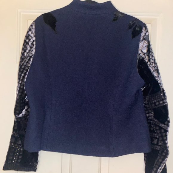 Black Label by Chico's Brocade Velvet Studded Blaz - Picture 2 of 11